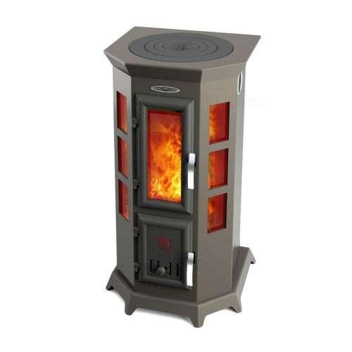 Отопительная печь Термофор Статика Секста, чёрная бронза Амазонка бай фото в Витебске