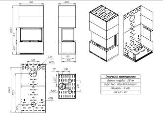 Стильный камин Родос 800 черный фото в Витебске