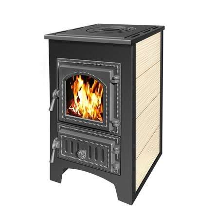 Печь-камин Везувий ПК-01 (270) c плитой бежевая 9 кВт Амазонка бай фото в Витебске