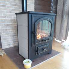 Купить Печь-камин Везувий ПК-01 (205) c плитой бежевая 12 кВт в Витебске в Витебске