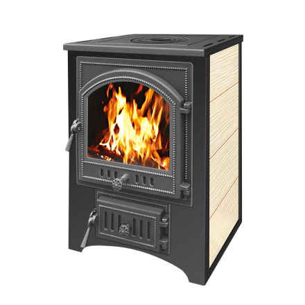 Печь-камин Везувий ПК-01 (205) c плитой бежевая 12 кВт Амазонка бай фото в Витебске