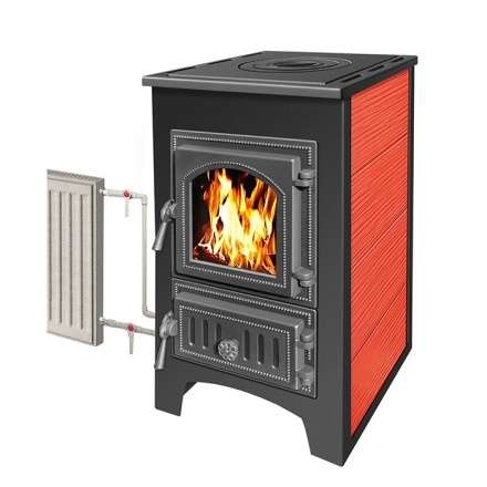 Печь-камин Везувий ПК-01 (270) с плитой и т/о красный 9 кВт купить в Витебске