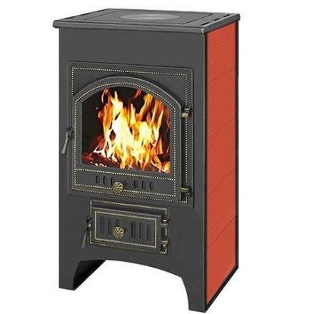Печь-камин Везувий ПК-02 (205) с плитой красная 12 кВт Амазонка бай фото в Витебске