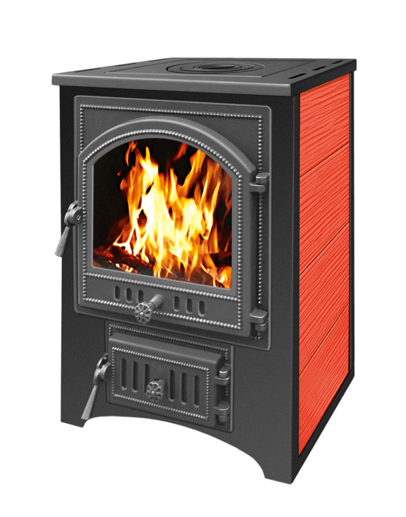 Печь-камин Везувий ПК-01 (205) c плитой красная 12 кВт Амазонка бай фото в Витебске