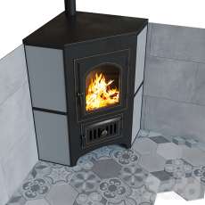 Купить печь-камин Везувий ПК-01 (220) с конфоркой угловой талькохлорит в Витебске фото в Витебске