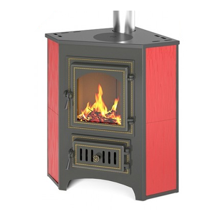 Печь-камин Везувий ПК-01 (220) с конфоркой угловой красный 9 кВт купить в Витебске