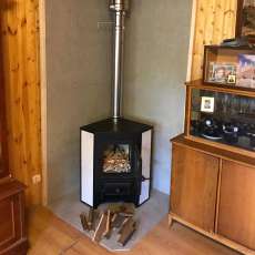 Купить Печь-камин Везувий ПК-01 (220) с конфоркой угловой бежевый 9 кВт в Витебске в Витебске