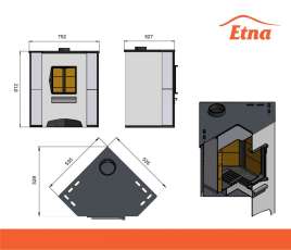 Печь-камин со стеклом ЭТНА (ДТ-4С) угловой Амазонка бай фото в Витебске