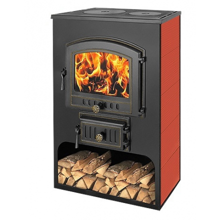 Печь-камин Везувий ПК-03 (224) с плитой красный 12 кВт Амазонка бай фото в Витебске