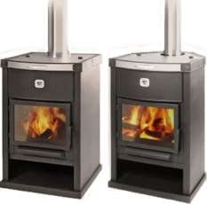 Стальной печь-камин с плитой и дровницей Теплодар ОВ-120 (прямой) фото в Витебске