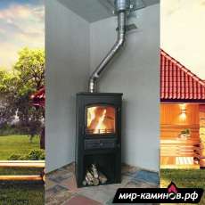 Печь-камин ЭТНА (БКД) с плитой и ТО Бежевый высокий в Витебске