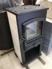 Печь-камин со стеклом ЭТНА (БКД) с плитой и ТО фото в Витебске