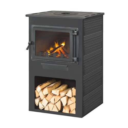 Печь-камин ЭТНА (Панорама) с плитой фото в Витебске