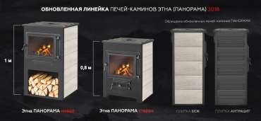 Печь-камин ЭТНА (Панорама) с плитой и ТО купить в Витебске Амазонка бай фото в Витебске