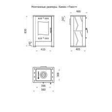 Стальной камин со стеклом Теплодар Твист фото габариты в Витебске
