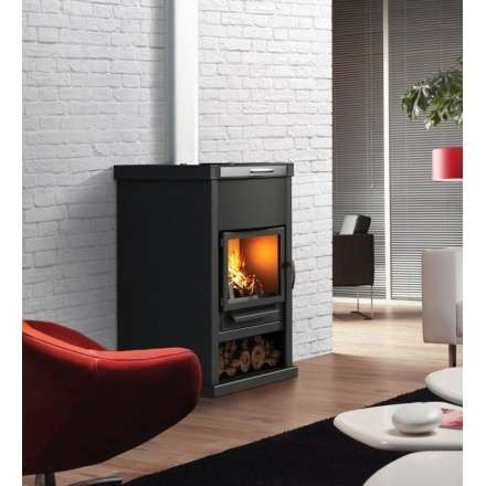 Стальной недорогой камин Теплодар ОВ-140 (прямой) фото в интерьере в Витебске