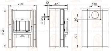 Купить недорогой камин с теплообменником Мета-Бел АОТВ 9.0-03 Печора-Аква в Витебске фото в Витебске
