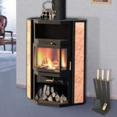 Недорогой большой камин с шамотом Печора Мета Бел фото в интерьере в Витебске