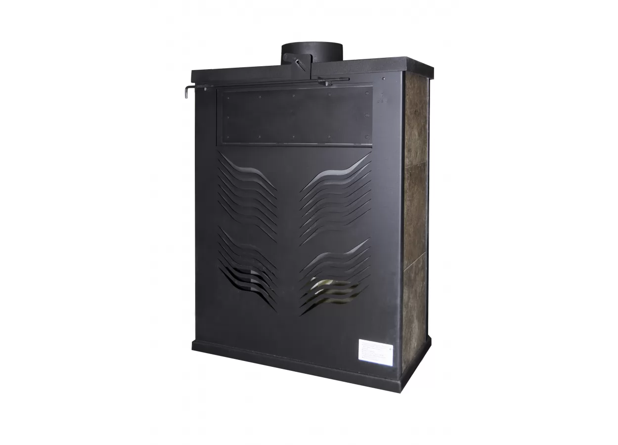 Стальной камин с дровницей Бавария призматик с плитой фото в Витебске