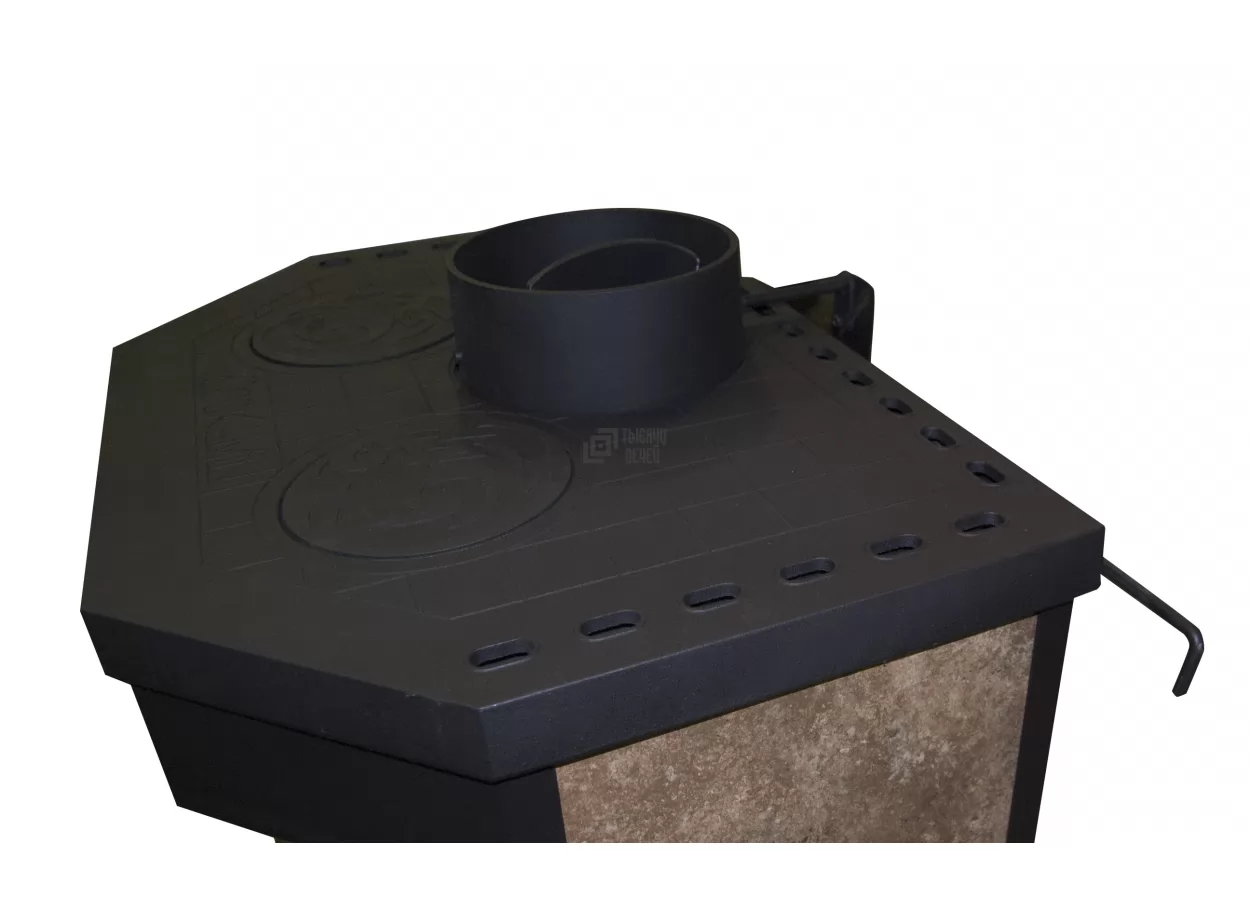 Печь-камин с дровницей Бавария призматик с плитой фото в Витебске