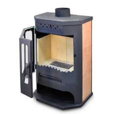 Стальной камин с шамотом Бавария призматик с плитой фото в Витебске