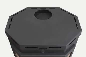 Стальная печь-камин Бавария призматик пристенно-угловой фото в Витебске