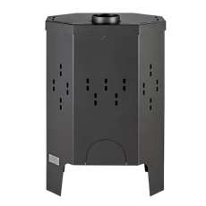 Печь-камин Бавария призматик пристенно-угловой фото сзади в Витебске