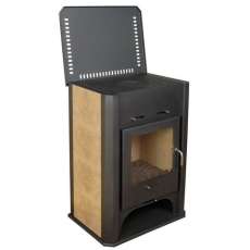 Стальная печь-камин Бавария с плитой и теплообменником фото в Витебске