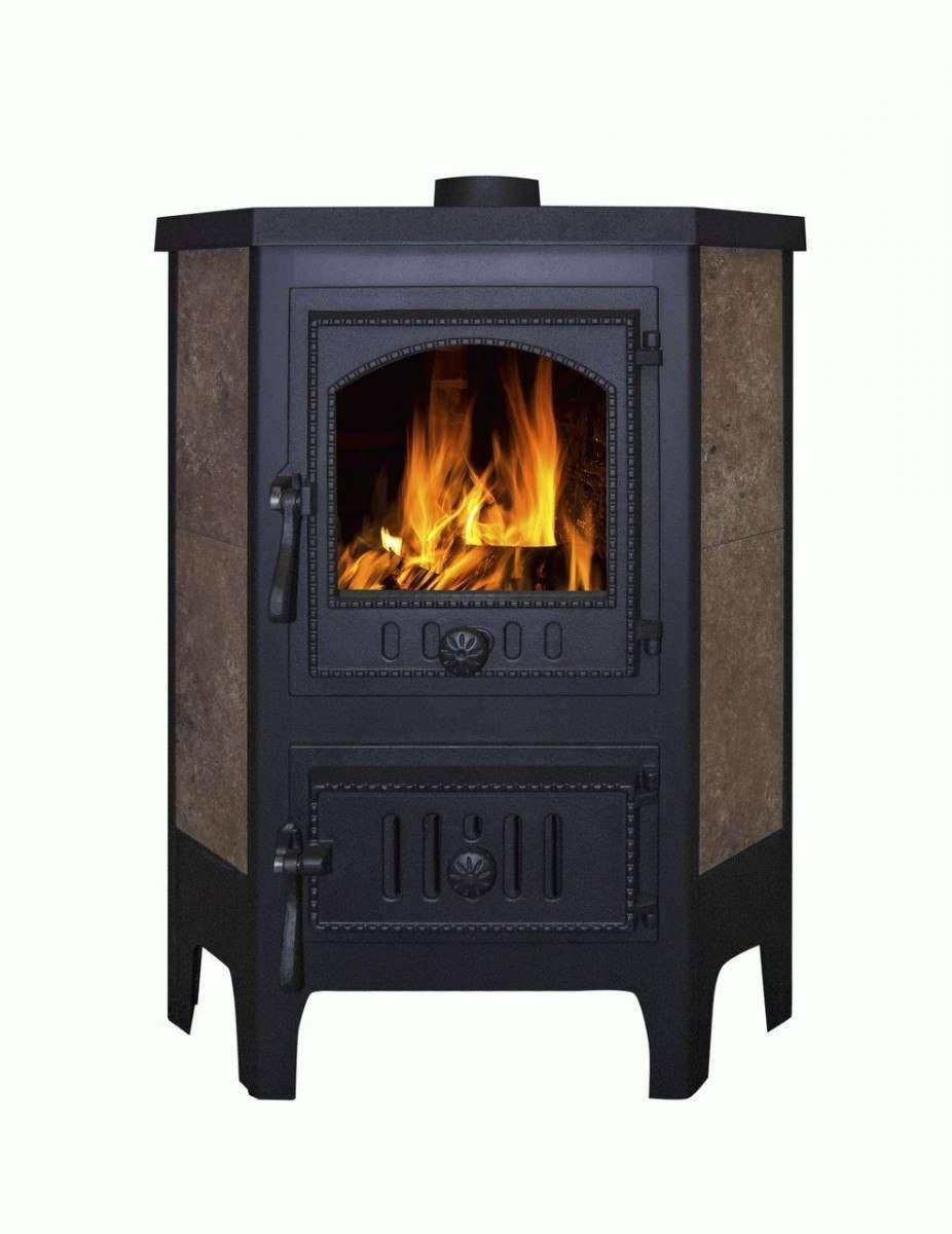 Печь-камин Бавария угловая чугун с плитой купить в Витебске