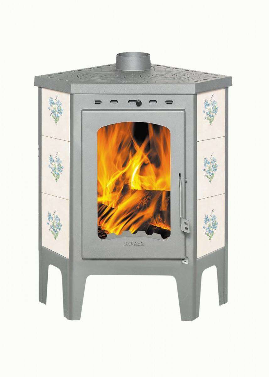 Печь-камин Бавария угловая с плитой незабудка купить в Витебске