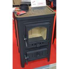 Чугунный камин со стеклом Бавария Оптима Чугун с плитой фото в интерьере в Витебске