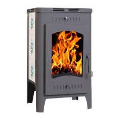 Стальной камин Бавария Оптима Незабудка со стеклом фото в Витебске