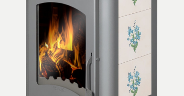 Недорогой камин Бавария Оптима Незабудка со стеклом фото в Витебске