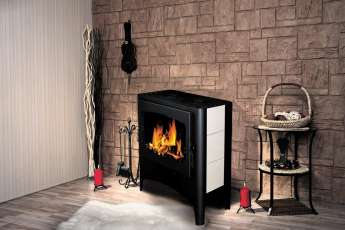 Печь-камин Бавария Эко с плитой 2 конфорки фото в интерьере в Витебске