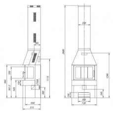 Печь-камин Бавария три стекла графит фото схема в Витебске