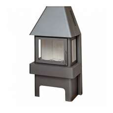 Стальной камин Бавария три стекла графит фото в Витебске