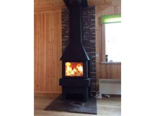 Недорогой камин Бавария 3 стекла чёрная фото в интерьере в Витебске