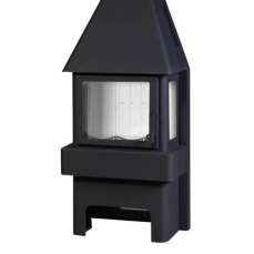 Печь-камин Бавария 3 стекла чёрная фото в Витебске