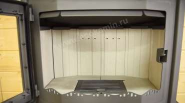 Стальной камин с шамотом Бавария Мюнхен графит фото в Витебске