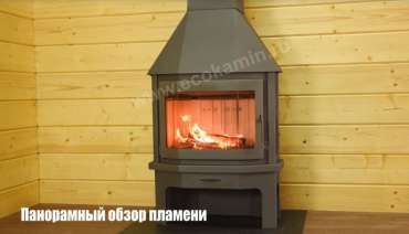 Недорогой камин со стеклом Бавария Мюнхен пристенно-угловой графит фото в Витебске