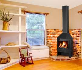 Стальной камин Мюнхен угловой чёрный фото в Витебске