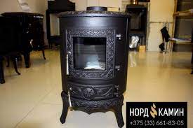 Купить Печь-камин NORDflam Palestro patine в интерьере в Витебске Амазонка бай фото в Витебске