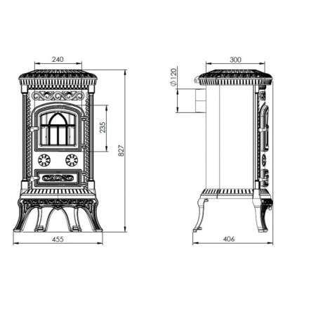 Купить Печь-камин NORDflam Plato patine чугун в Витебске Амазонка бай фото в Витебске