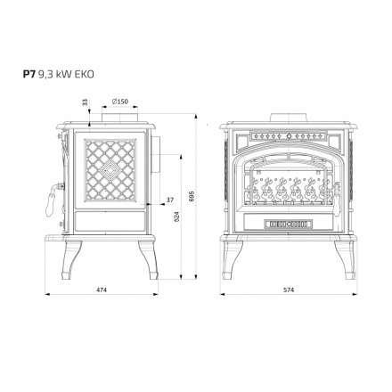 Купить Печь-камин Kawmet P7 (9.3 кВт) EKO в интерьере чугунный в Витебске фото в Витебске