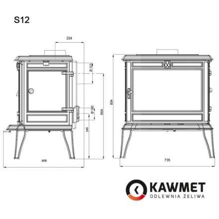 Купить Печь-камин KAWMET Premium ATHENA S12 (12,3 кВт) в интерьере чугунный в Витебске фото в Витебске