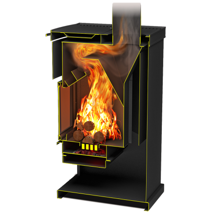 Стальной камин Теплодар ОВ-140 (угловой) фото в Витебске