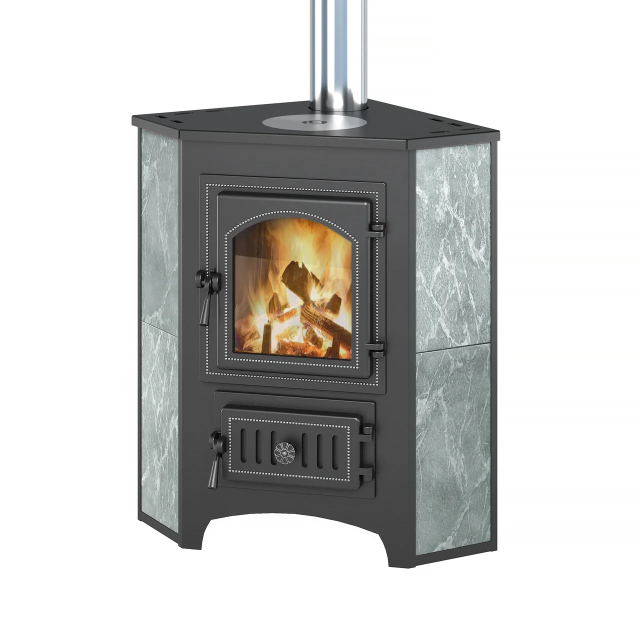 Печь-камин Везувий ПК-01 (270) угловой талькохлорит 9 кВт Амазонка бай фото в Витебске