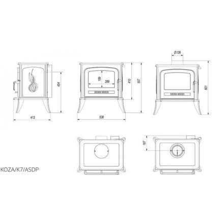 Купить Печь-камин чугунный Kratki Koza K7 с термостатом в Витебске Амазонка бай фото в Витебске