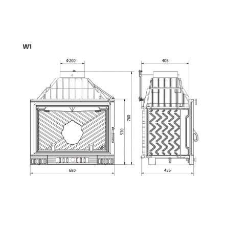 Каминная топка Kawmet W1-18 кВт Герб в Витебске