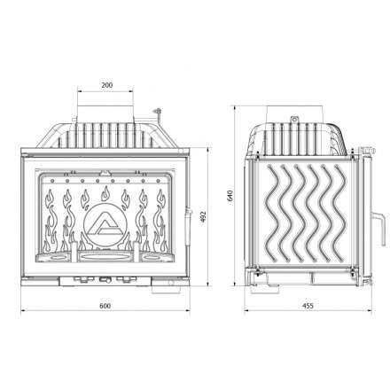 Каминная топка Kawmet W17 DECOR 14 кВт в Витебске